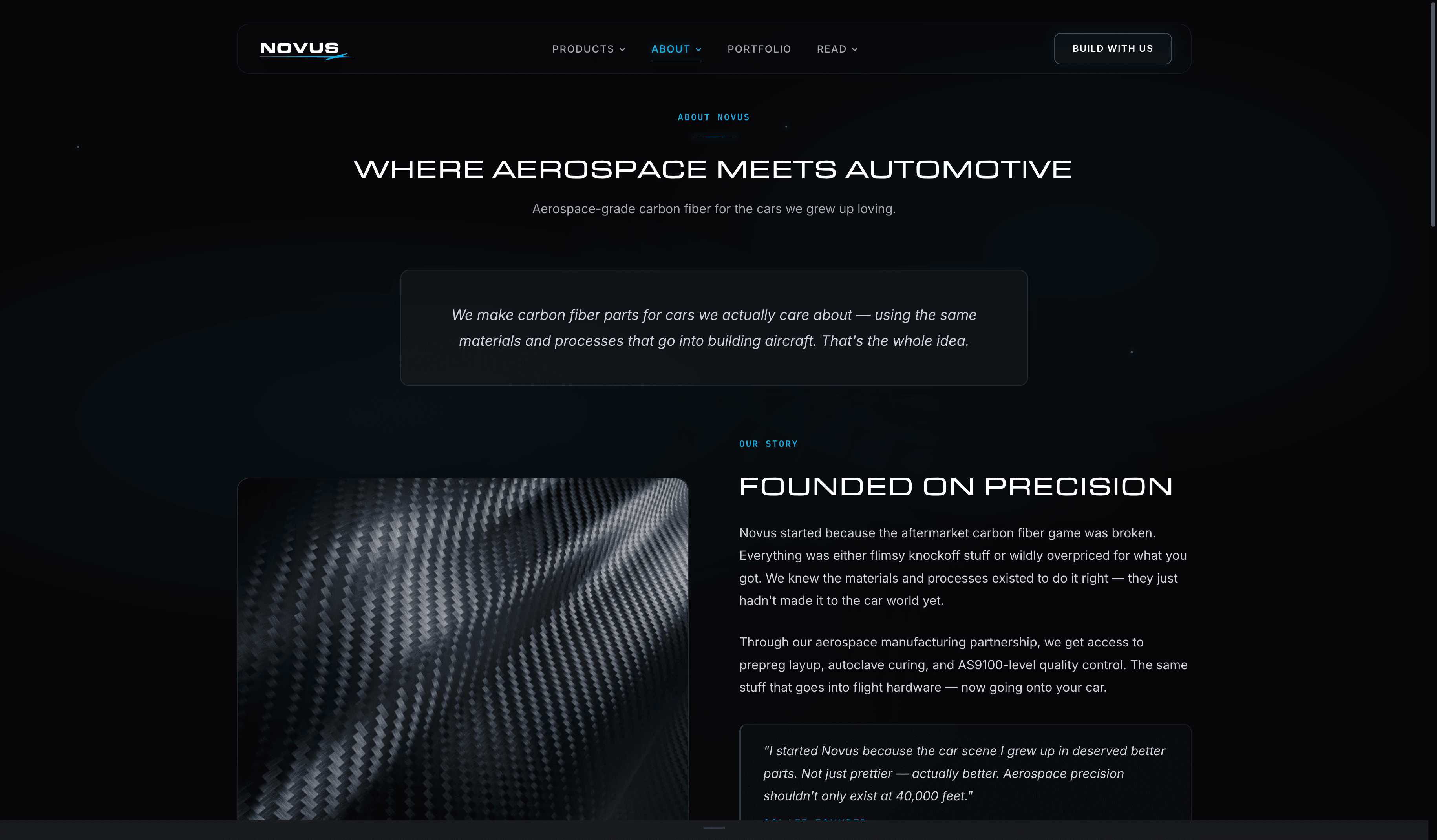 Novus Racing about section