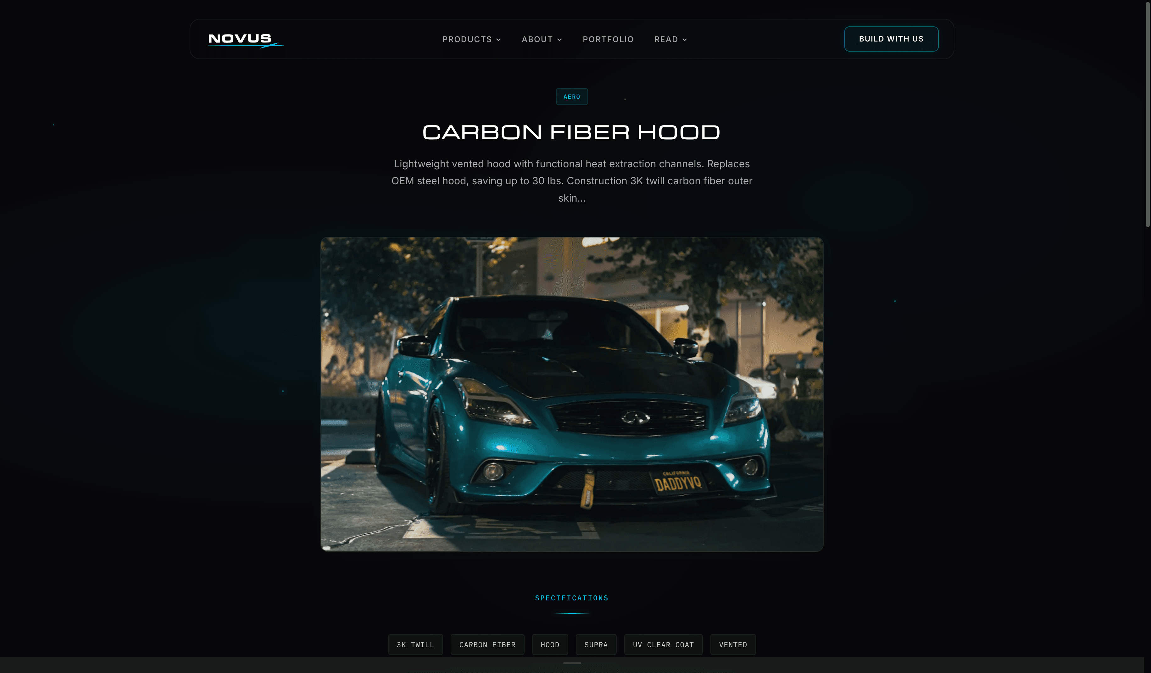 Novus Racing product detail page