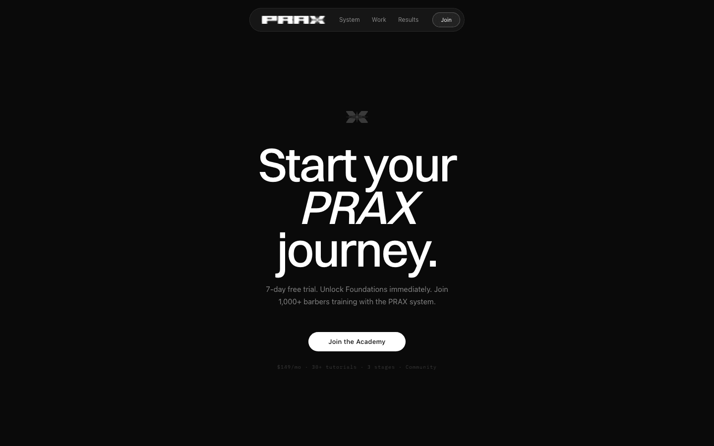 PRAX Academy call-to-action section