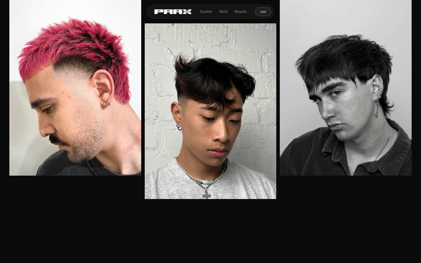 PRAX Academy editorial photo strip with cascading reveals