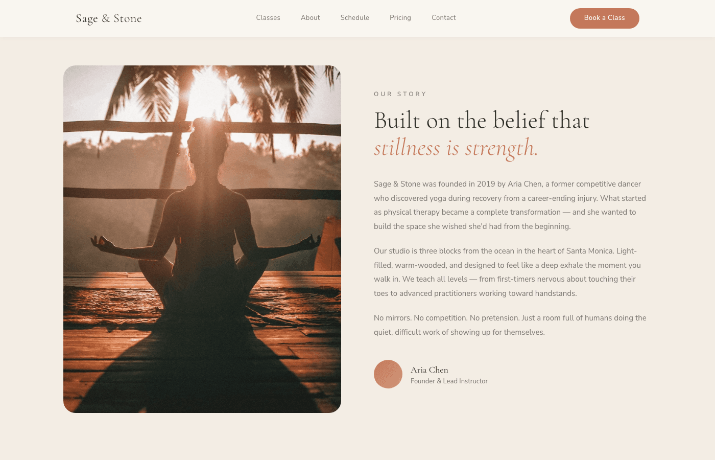 Sage & Stone about section