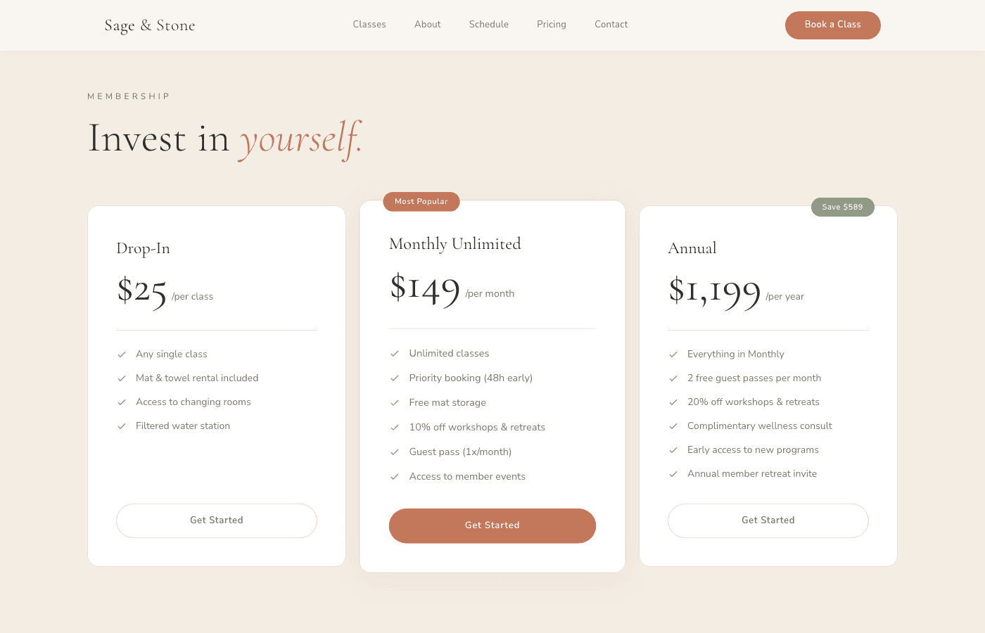 Sage & Stone community and testimonials section